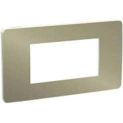 SCHNEIDER Unica Studio Métal - Plaque De Finition - Bronze Liseré Blanc - 4 Modules (NU281450)