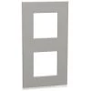 SCHNEIDER Unica Pure - Plaque De Finition - Aluminium Liseré Blanc - 2 Postes Verticaux (NU6004V80) -SCHNEIDER Soldes 31840301 1