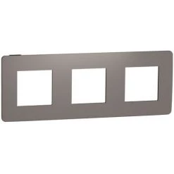 SCHNEIDER Unica Studio Color - Plaque De Finition - Chocolat Liseré Anthracite - 3 Postes (NU280617)