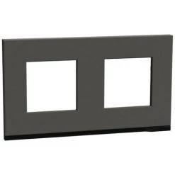 SCHNEIDER Unica Pure - Plaque De Finition - Gomme Noire Liseré Anthracite - 2 Postes (NU600482) -SCHNEIDER Soldes 31840303 2