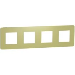 SCHNEIDER Unica Studio Color - Plaque De Finition - Vert Acidulé Liseré Blanc - 4 Postes (NU280811)