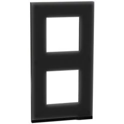 SCHNEIDER Unica Pure - Plaque De Finition - Givre Noir Liseré Anthraci - 2postes Verticaux (NU6004V86)