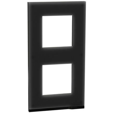 SCHNEIDER Unica Pure - Plaque De Finition - Givre Noir Liseré Anthraci - 2postes Verticaux (NU6004V86) 3 SCHNEIDER Unica Pure - Plaque De Finition - Givre Noir Liseré Anthraci - 2postes Verticaux (NU6004V86)