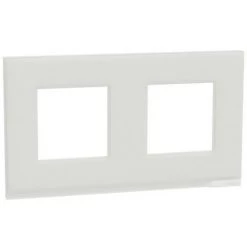 SCHNEIDER Unica Pure - Plaque De Finition - Givre Blanc Liseré Blanc - 2 Postes (NU600485)