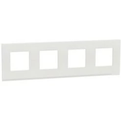SCHNEIDER Unica Pure - Plaque De Finition - Translucide Liseré Blanc - 4 Postes (NU600889)