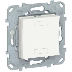 SCHNEIDER Unica KNX - Bouton-poussoir 2 Boutons + Led - Blanc Antibactérien (NU553020)