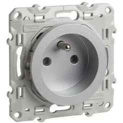 SCHNEIDER Prise De Courant 2P+T Alu à Griffes Odace (S535059)