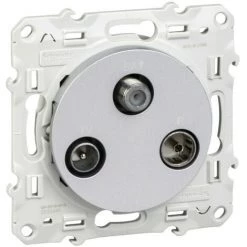 SCHNEIDER Odace, Prise TV/FM/SAT Blanc, 1 Entrée, à Griffes (S525461)