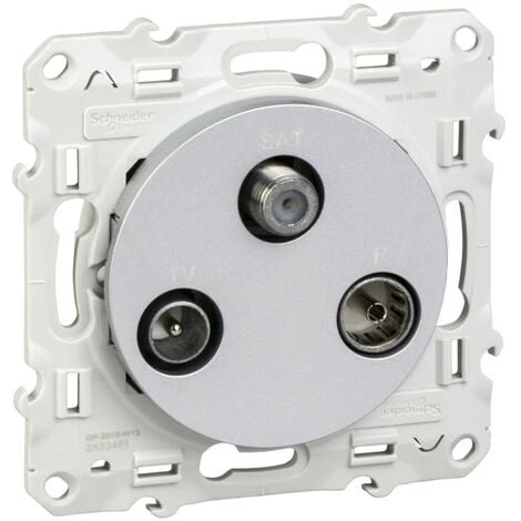 SCHNEIDER Odace, Prise TV/FM/SAT Blanc, 1 Entrée, à Griffes (S525461) 3 SCHNEIDER Odace, Prise TV/FM/SAT Blanc, 1 Entrée, à Griffes (S525461)