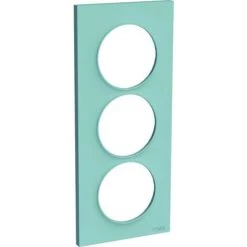SCHNEIDER Odace Styl - Plaque 3 Postes - Bleu Cian - Entraxe 57mm Vertical (S520716C)