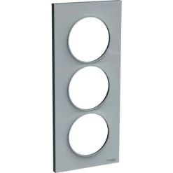 SCHNEIDER Odace Styl - Plaque 3 Postes - Gris Pierre - Entraxe 57mm Vertical (S520716A1)