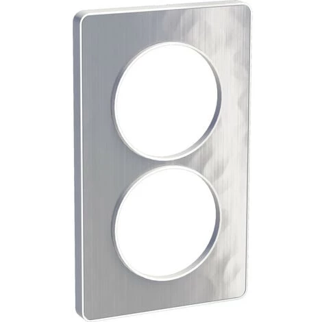 SCHNEIDER Odace Touch, Plaque Aluminium Martelé Avec Liseré Blanc 2 Postes Verticaux 57mm (S520814K) 3 SCHNEIDER Odace Touch, Plaque Aluminium Martelé Avec Liseré Blanc 2 Postes Verticaux 57mm (S520814K)