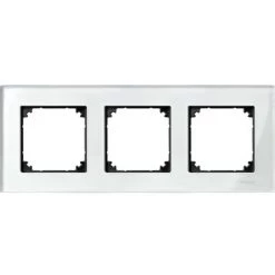 SCHNEIDER Merten M-Plan - Plaque De Finition - 3 Postes - Verre Blanc (MTN404319)