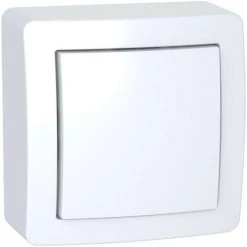 SCHNEIDER Alréa, Obturateur Avec Cadre Saillie, Blanc Polaire (ALB62420P)