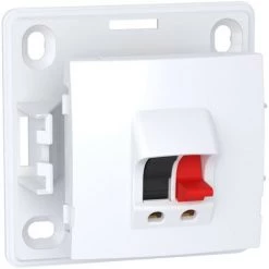 SCHNEIDER Alréa - Prise Haut-parleur 1 Sortie - Blanc RAL9003 - 2 Bornes à Ressorts (ALB61387P)