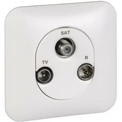 SCHNEIDER Ovalis - Prise TV/FM/SAT - 2 Entrées Arriére (S260460)
