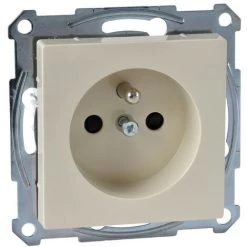 SCHNEIDER Merten M-Plan - Prise 2P+T - NF - Borne à Vis - Sable Brillant (MTN2600-0344)