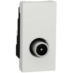 SCHNEIDER Unica - Prise Télévision - TV Mâle - Individuel - 1 Mod - Blanc Anti - Méca Seul (NU346120)