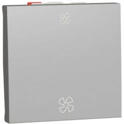 SCHNEIDER Unica - Commande VMC 2 Vitesses - 10A - 2 Modules - Alu - Mécanisme Seul (NU320330VMC)