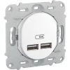 SCHNEIDER Ovalis - Double Chargeur Usb 2.1 A - Sans Plaque De Fintion - Blanc (S261407)