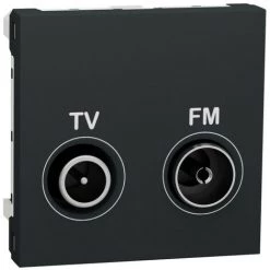 SCHNEIDER Unica - Prise TV + FM - Individuel - 2 Mod - Anthracite - Méca Seul (NU345154)