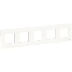 SCHNEIDER Unica Studio - Plaque De Finition - Blanc - 5 Postes (NU201018)