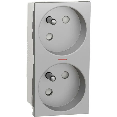 SCHNEIDER Unica - Prise Double Lum 2P+T - FR - 45° - Connex Rapide - Alu - Méca Seul (NU306930S) 3 SCHNEIDER Unica - Prise Double Lum 2P+T - FR - 45° - Connex Rapide - Alu - Méca Seul (NU306930S)
