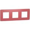 SCHNEIDER Unica Studio Color - Plaque De Finition - Rouge Cardinal Liseré Blanc - 3 Postes (NU280613)