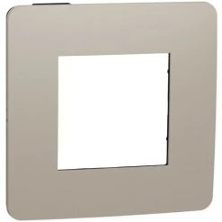 SCHNEIDER Unica Studio Color - Plaque De Finition - Taupe Liseré Anthracite - 1 Poste (NU280228)