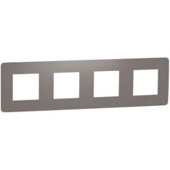 SCHNEIDER Unica Studio Color - Plaque De Finition - Chocolat Liseré Blanc - 4 Postes (NU280816)