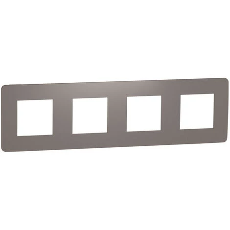 SCHNEIDER Unica Studio Color - Plaque De Finition - Chocolat Liseré Blanc - 4 Postes (NU280816) 3 SCHNEIDER Unica Studio Color - Plaque De Finition - Chocolat Liseré Blanc - 4 Postes (NU280816)