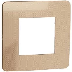 SCHNEIDER Unica Studio Métal - Plaque De Finition - Cuivre Liseré Blanc - 1 Poste (NU280257)