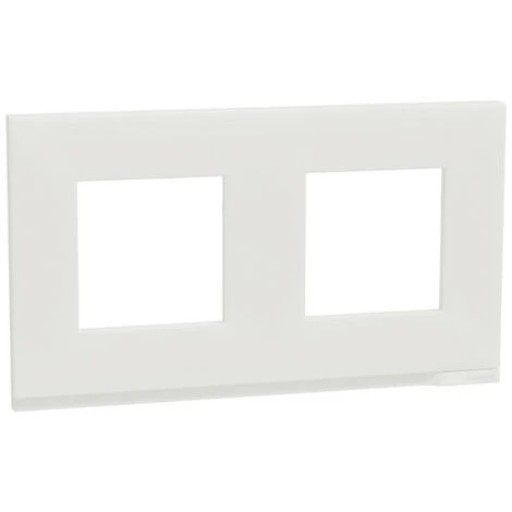 SCHNEIDER Unica Pure - Plaque De Finition - Translucide Liseré Blanc - 2 Postes (NU600489) 3 SCHNEIDER Unica Pure - Plaque De Finition - Translucide Liseré Blanc - 2 Postes (NU600489)