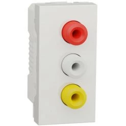 SCHNEIDER Unica - Prise RCA Triple (rouge Blanc Jaune) - 1 Mod - Blanc - Méca Seul (NU343118)