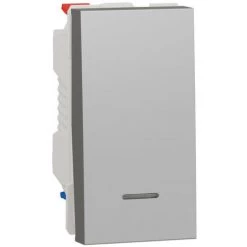 SCHNEIDER Unica - Va-et-vient Lum Témoin - 10A - Connex Rapide - 1 Mod - Alu - Méca Seul (NU310330S)