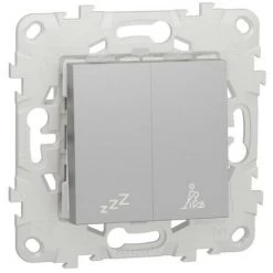 SCHNEIDER Unica - Commande Pour Indicateur De Chambre Hôtel - Alu - Mécanisme + Support (NU521730)