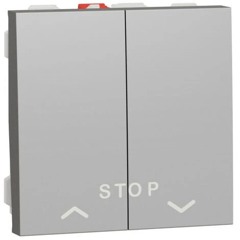 SCHNEIDER Unica - Cde Volet-roulant - Double Poussoir + STOP - 2 Mod - Alu - Méca Seul (NU323730) 3 SCHNEIDER Unica - Cde Volet-roulant - Double Poussoir + STOP - 2 Mod - Alu - Méca Seul (NU323730)