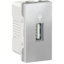 SCHNEIDER Unica - Prise USB 3.0 - Connecteur Data - 1 Mod - Alu - Méca Seul (NU342930)