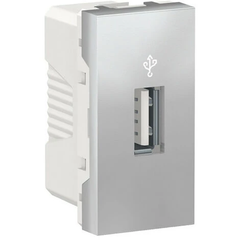 SCHNEIDER Unica - Prise USB 3.0 - Connecteur Data - 1 Mod - Alu - Méca Seul (NU342930) 3 SCHNEIDER Unica - Prise USB 3.0 - Connecteur Data - 1 Mod - Alu - Méca Seul (NU342930)