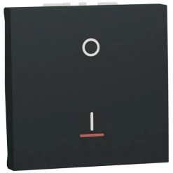 SCHNEIDER Unica - Interrupteur Bipolaire Lumineux (indication) - 2 Mod - Anthr - Méca Seul (NU326254S)