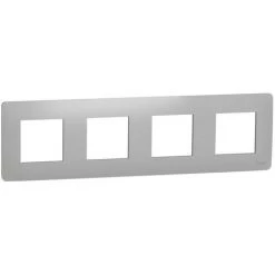 SCHNEIDER Unica Studio - Plaque De Finition - Alu - 4 Postes (NU200830)