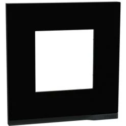 SCHNEIDER Unica Pure - Plaque De Finition - Gomme Noire Liseré Anthracite - 1 Poste (NU600282)