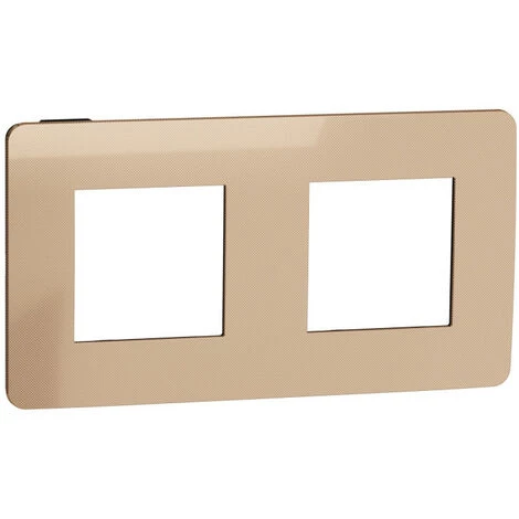 SCHNEIDER Unica Studio Métal - Plaque De Finition - Cuivre Liseré Anthracite - 2 Postes (NU280458) 3 SCHNEIDER Unica Studio Métal - Plaque De Finition - Cuivre Liseré Anthracite - 2 Postes (NU280458)