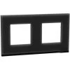 SCHNEIDER Unica Pure - Plaque De Finition - Givre Noir Liseré Anthracite - 2 Postes (NU600486) -SCHNEIDER Soldes 31840887 1