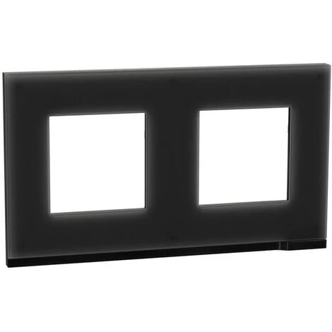 SCHNEIDER Unica Pure - Plaque De Finition - Givre Noir Liseré Anthracite - 2 Postes (NU600486) 3 SCHNEIDER Unica Pure - Plaque De Finition - Givre Noir Liseré Anthracite - 2 Postes (NU600486)