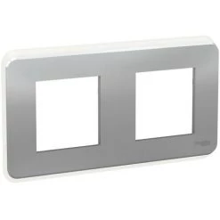 SCHNEIDER Unica Pro - Plaque De Finition - Alu - 2 Postes (NU400430)