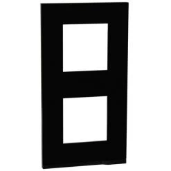 SCHNEIDER Unica Pure - Plaque De Finition - Gomme Noire Liseré Anthracite - 2 Postes Vert. (NU6004V82)