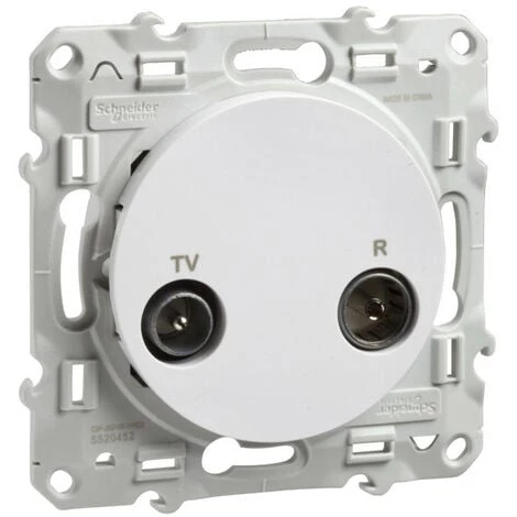 SCHNEIDER Odace, Prise TV/FM Blanc, Pour Système En Série, Fin De Ligne, à Vis (S520452) 3 SCHNEIDER Odace, Prise TV/FM Blanc, Pour Système En Série, Fin De Ligne, à Vis (S520452)