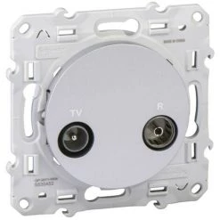 SCHNEIDER Odace, Prise TV/FM Alu, Pour Système En Série, Fin De Ligne, à Vis (S530452)