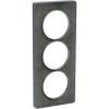 SCHNEIDER Odace Touch, Plaque Ardoise Avec Liseré Alu 3 Postes Verticaux Entraxe 57mm (S530816V)